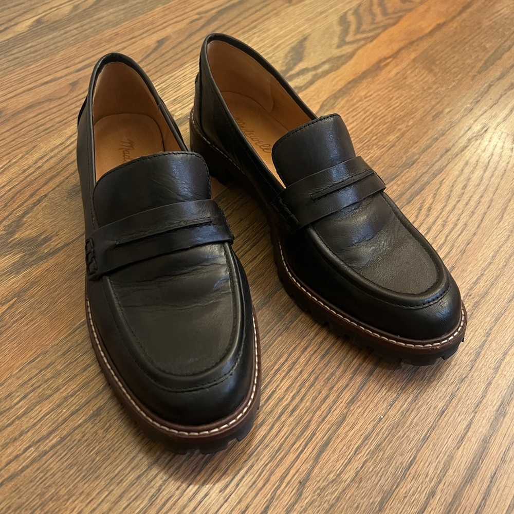 Madewell Corinne Lugsole Loafers, worn twice with small paint marks on left shoe